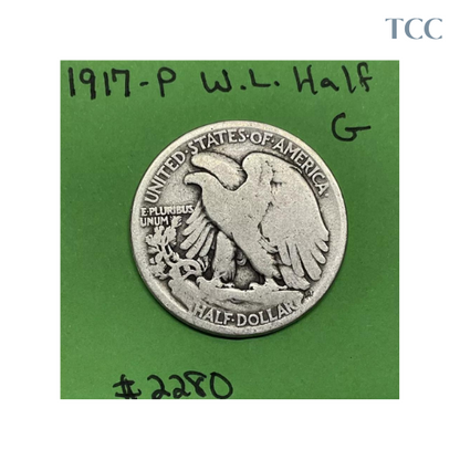 1917 P Walking Liberty Half Dollar 50c Good 90% Silver