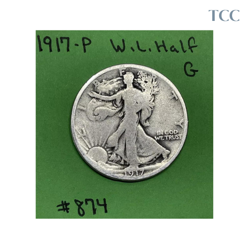 1917 P Walking Liberty Half Dollar 50c Good 90% Silver