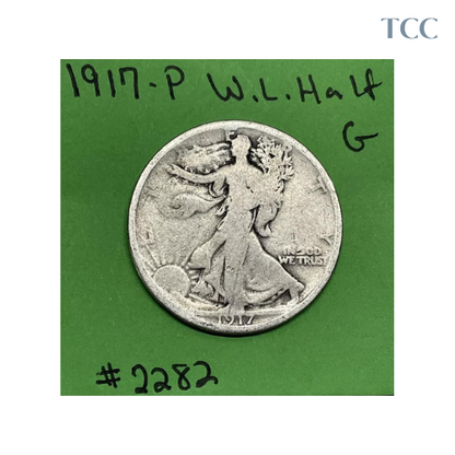 1917 P Walking Liberty Half Dollar 50c Good 90% Silver