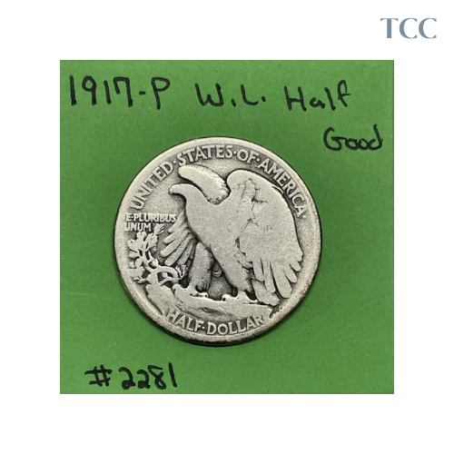 1917 P Walking Liberty Half Dollar 50c Good 90% Silver