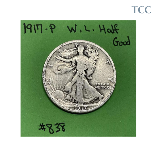 1917 P Walking Liberty Half Dollar 50c Good 90% Silver