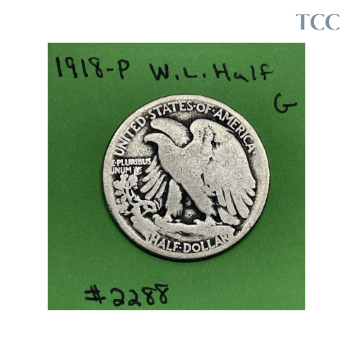 1918 P Walking Liberty Half Dollar 50c Good 90% Silver