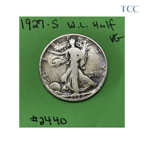 1927 S Walking Liberty Half Dollar VG Very Good 90% Silver