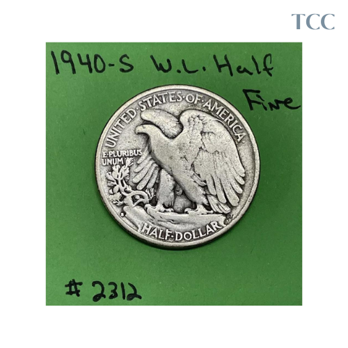 1940-S Walking Liberty Half Dollar F Fine 90% Silver