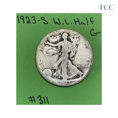 1923 S Walking Liberty Half Dollar Good 90% Silver