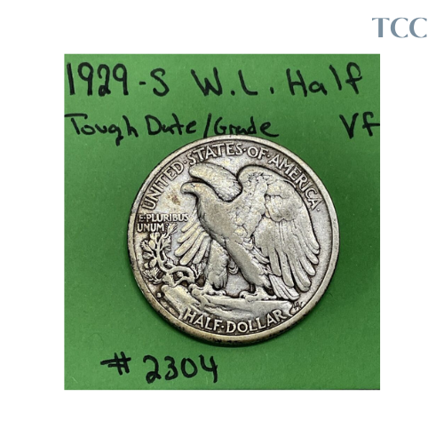 1929 S Walking Liberty Half Dollar VF Very Fine 90% Silver