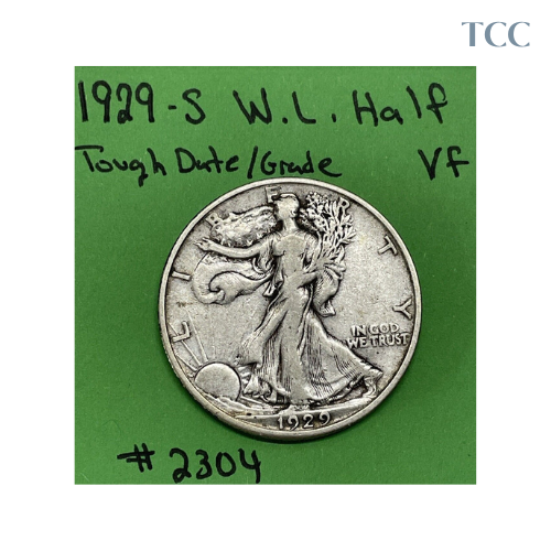 1929 S Walking Liberty Half Dollar VF Very Fine 90% Silver