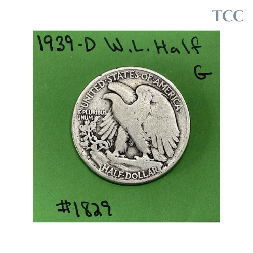 1939 D Liberty Walking Half Dollar Good 90% Silver Tough Date