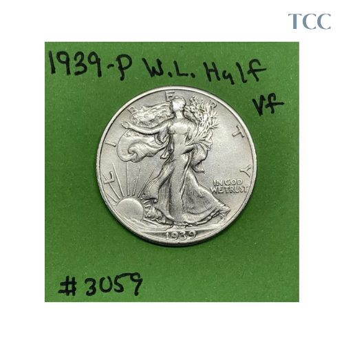 1939-P Liberty Walking Half Dollar 50c VF Very Fine 90% Silver