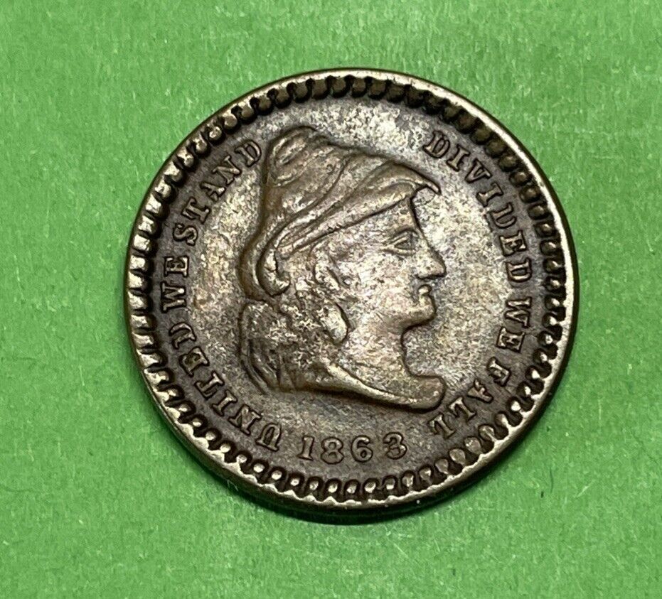 1863 Patriotic Civil War Token Fuld 48/299 High Grade