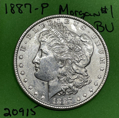 1887-P Morgan Silver Dollar $1 BU Brilliant Uncirculated 90% Silver