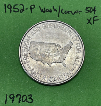 1952-P Washington-Carver Classic Commemorative Half Dollar  Xf Extra Fine