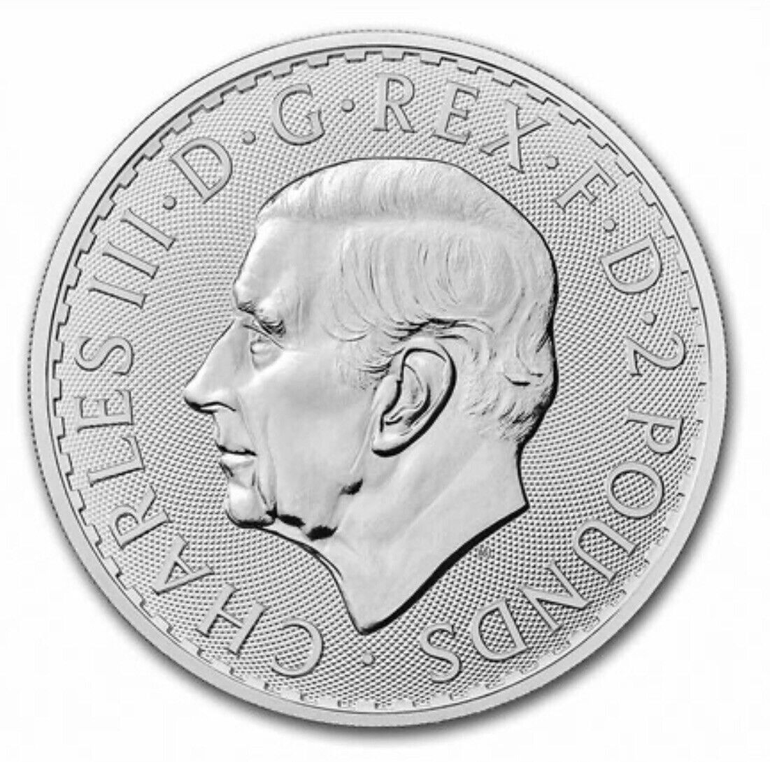 2023 Great Britain 1 oz Silver Britannia BU (King Charles III) In Capsule