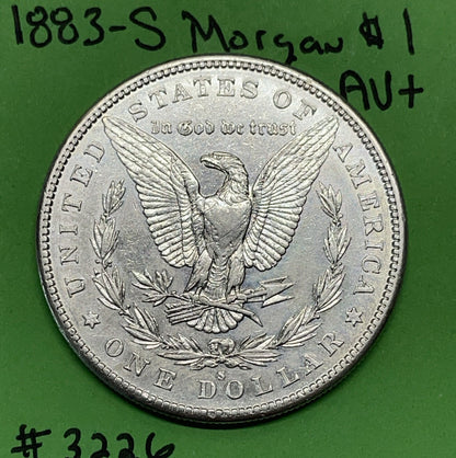 1883 S Morgan Dollar AU About Uncirculated 90% Silver Tough Date
