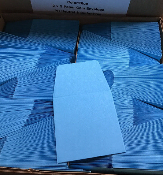Guardhouse Blue Archival 2x2 Paper Coin Envelopes 100 pack