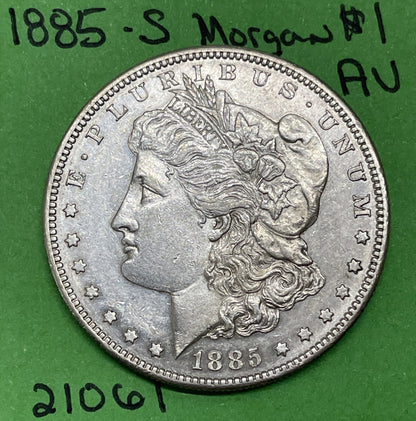1885 S Morgan Silver Dollar $1 Choice AU Almost Uncirculated Tough Date