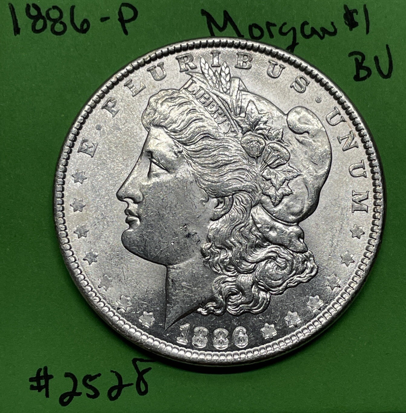 1886 P  $1 Morgan Silver Dollar $1 BU Brilliant Uncirculated 90% Silver