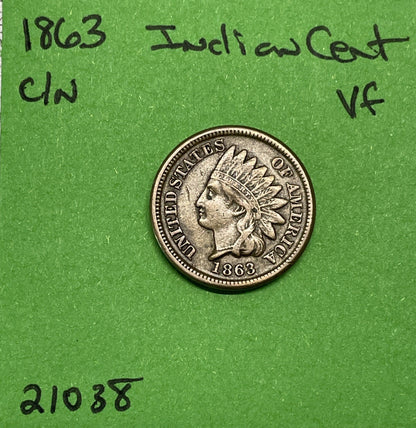 1863 Indian Head Cent VF Very Fine Copper-Nickel