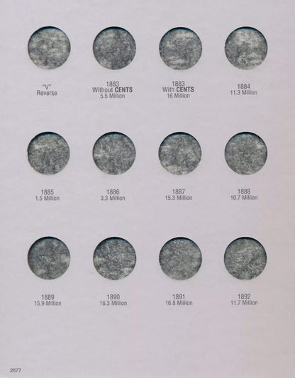 H.E. HARRIS 2677 Coin Folder Liberty Head V Nickel 5 cent 1883-1912 Album/Book