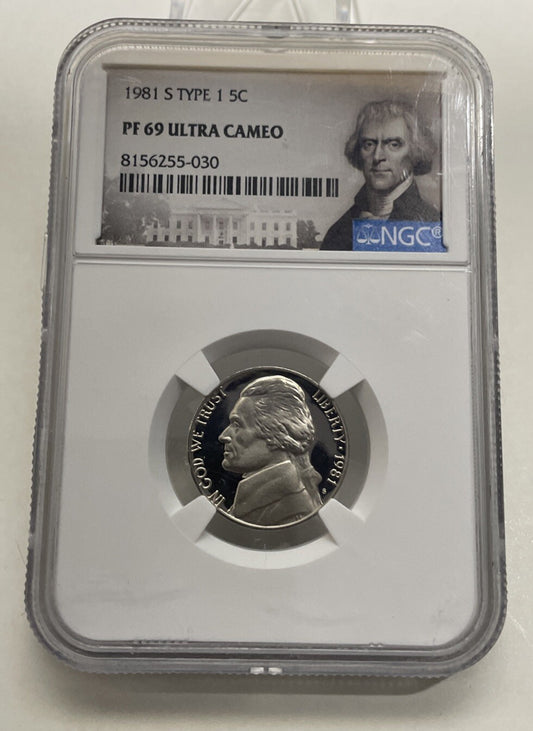 1981-S TYPE 1 Proof Jefferson Nickel NGC PF-69 ULTRA CAMEO