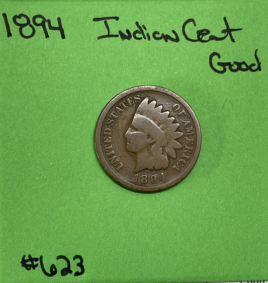 1894 Indian Head Cent 1c Good