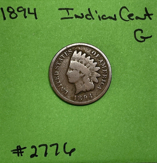 1894 Indian Head Cent / Penny 1c Good