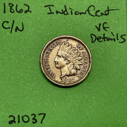 1862 Indian Head Cent 1c Vf Very Fine Details Nice Type Coin