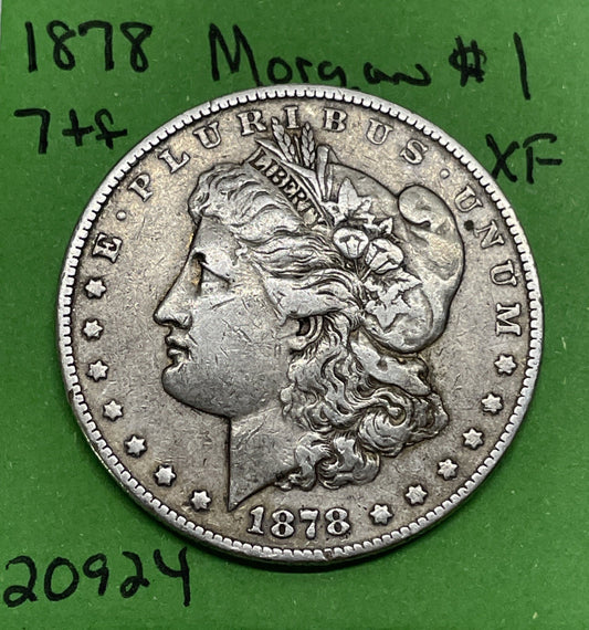 1878-P 7TF Morgan Silver Dollar $1 Xf Extra Fine Reverse 78