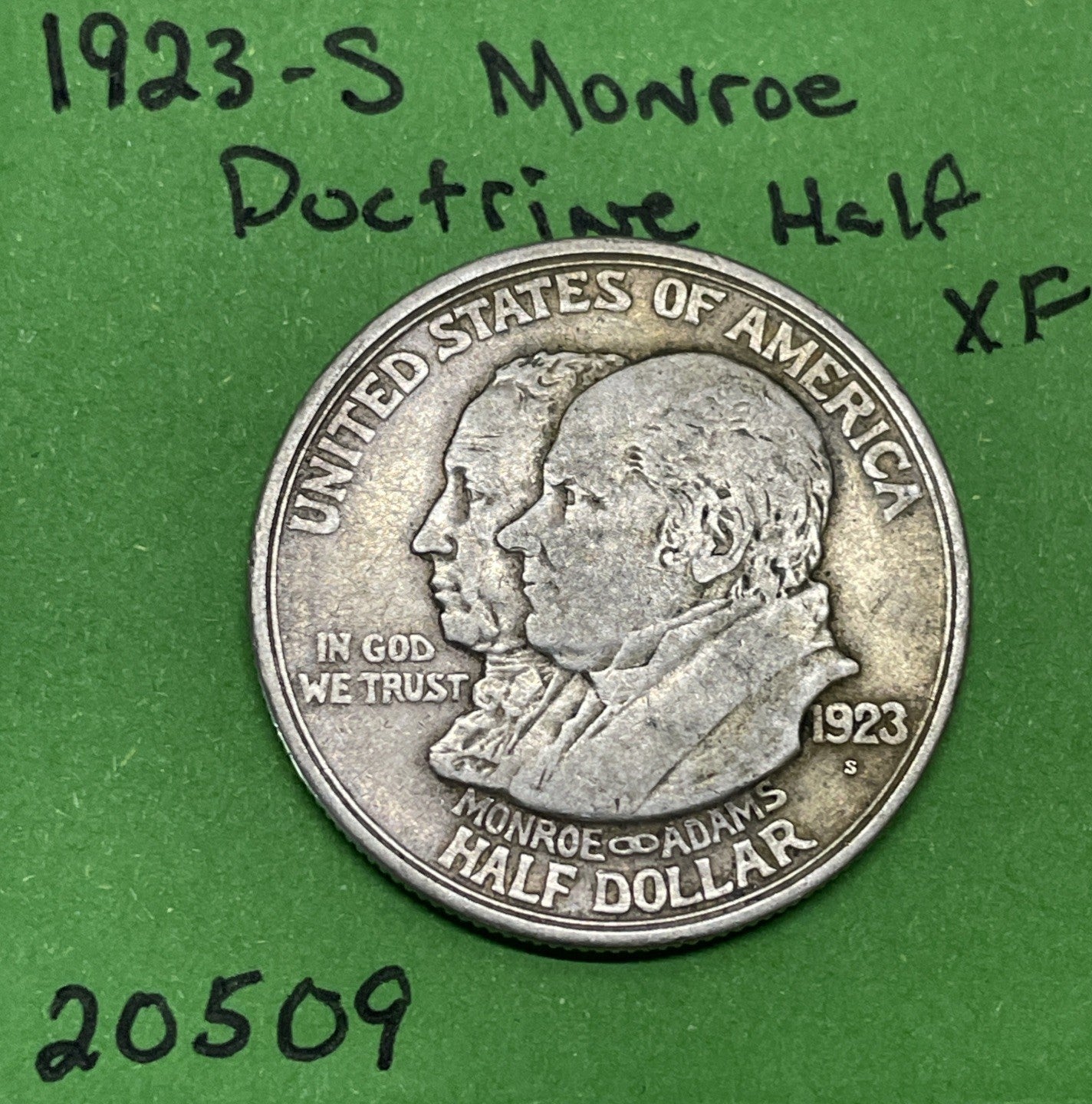 1923-S Monroe Doctrine Centennial Classic Commemorative Half Dollar Xf