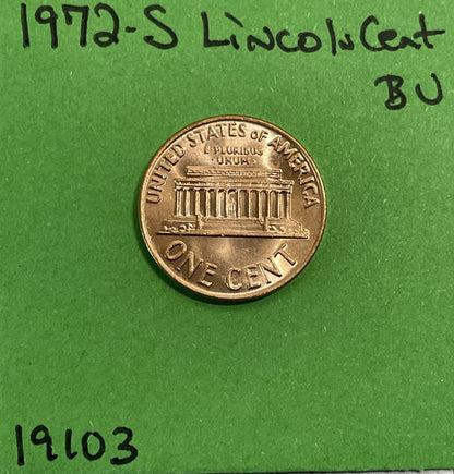 1972 S Lincoln Memorial Cent / Penny 1c BU US Coin See Pictures