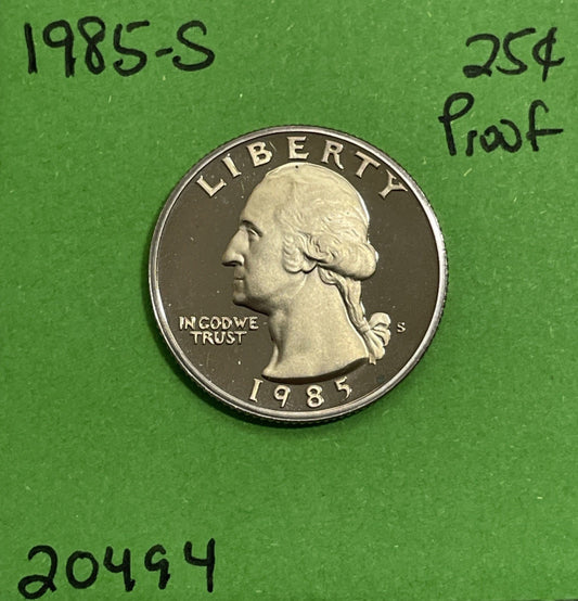 1985 S Washington Quarter 25c Clad Proof