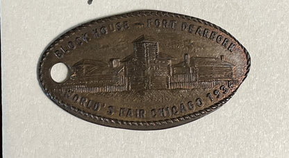 1933 United States Chicago WORLD FAIR Fort Dearborn Elongated Penny Rare Variety