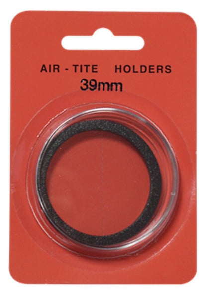 Genuine 39mm AIRTITE COIN HOLDER CAPSULE BLACK RING for 1 OZ Silver Round