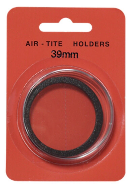 Genuine 39mm AIRTITE COIN HOLDER CAPSULE BLACK RING for 1 OZ Silver Round