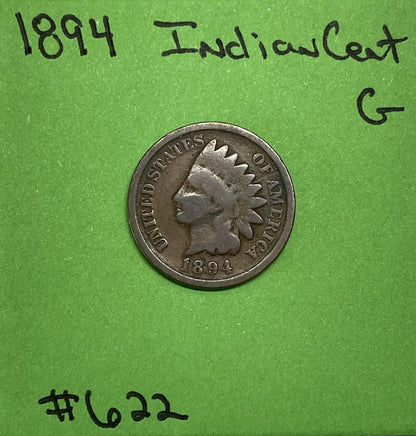 1894 Indian Head Cent / Penny 1c Good