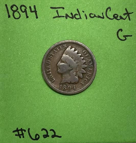 1894 Indian Head Cent / Penny 1c Good