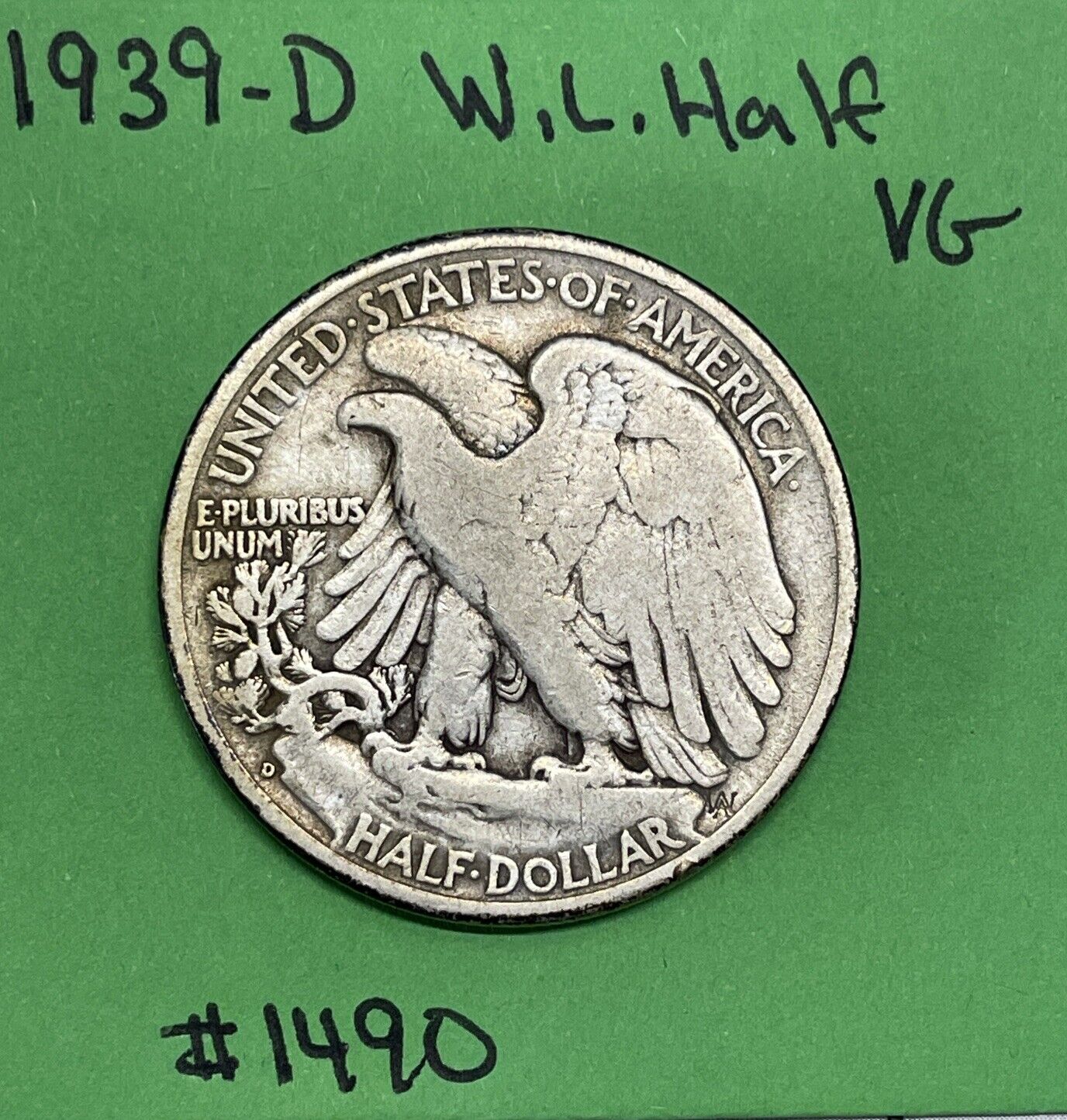 1939 D Liberty Walking Half Dollar VG Very Good 90% Silver 50c Tough Date