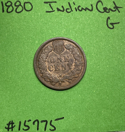 1880 Indian Head Cent / Penny 1c Good See Pics