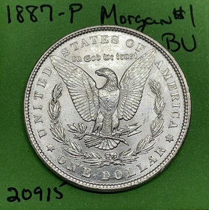1887-P Morgan Silver Dollar $1 BU Brilliant Uncirculated 90% Silver