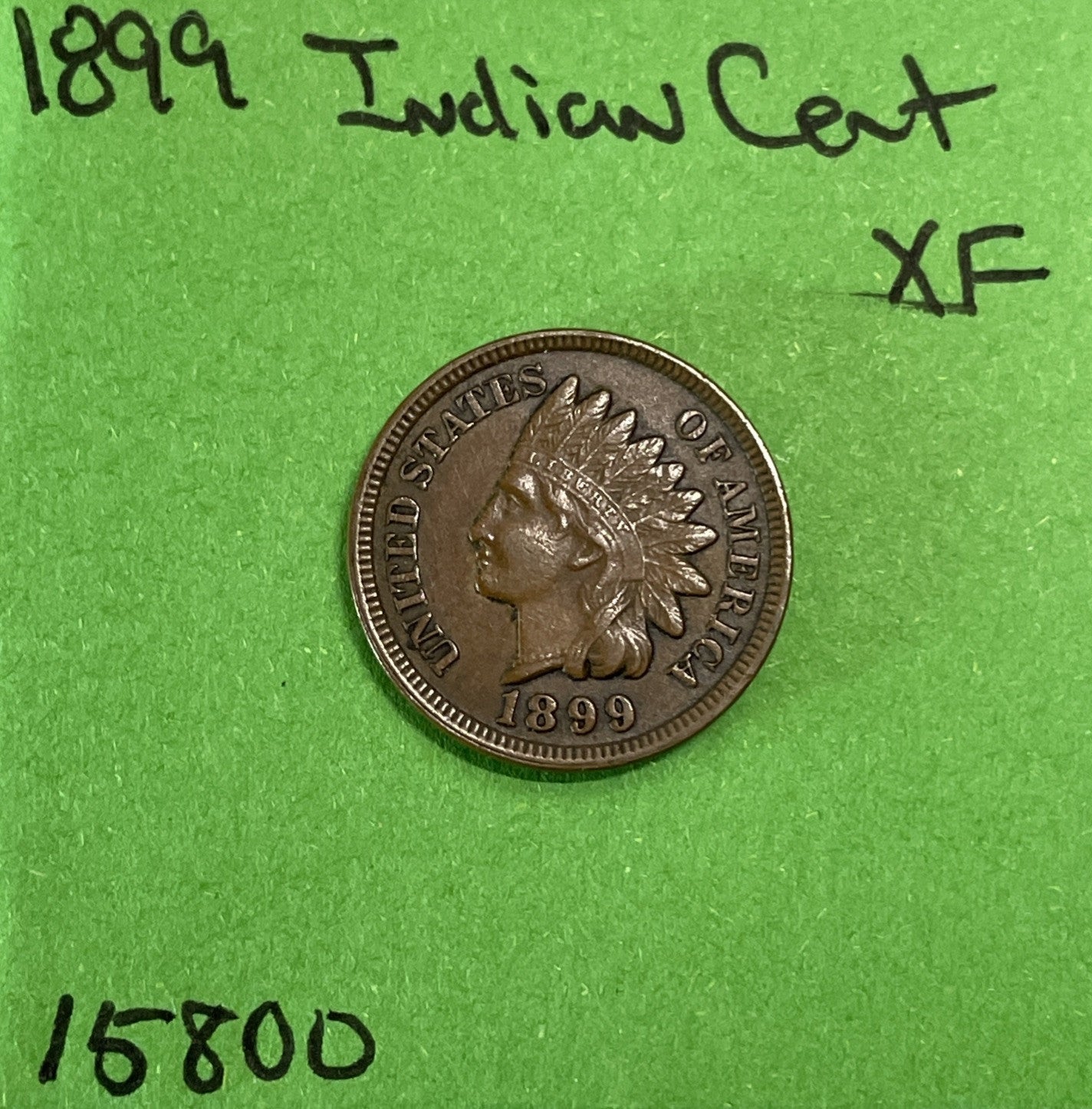 1899 Indian Head Cent / Penny 1c Xf Extra Fine