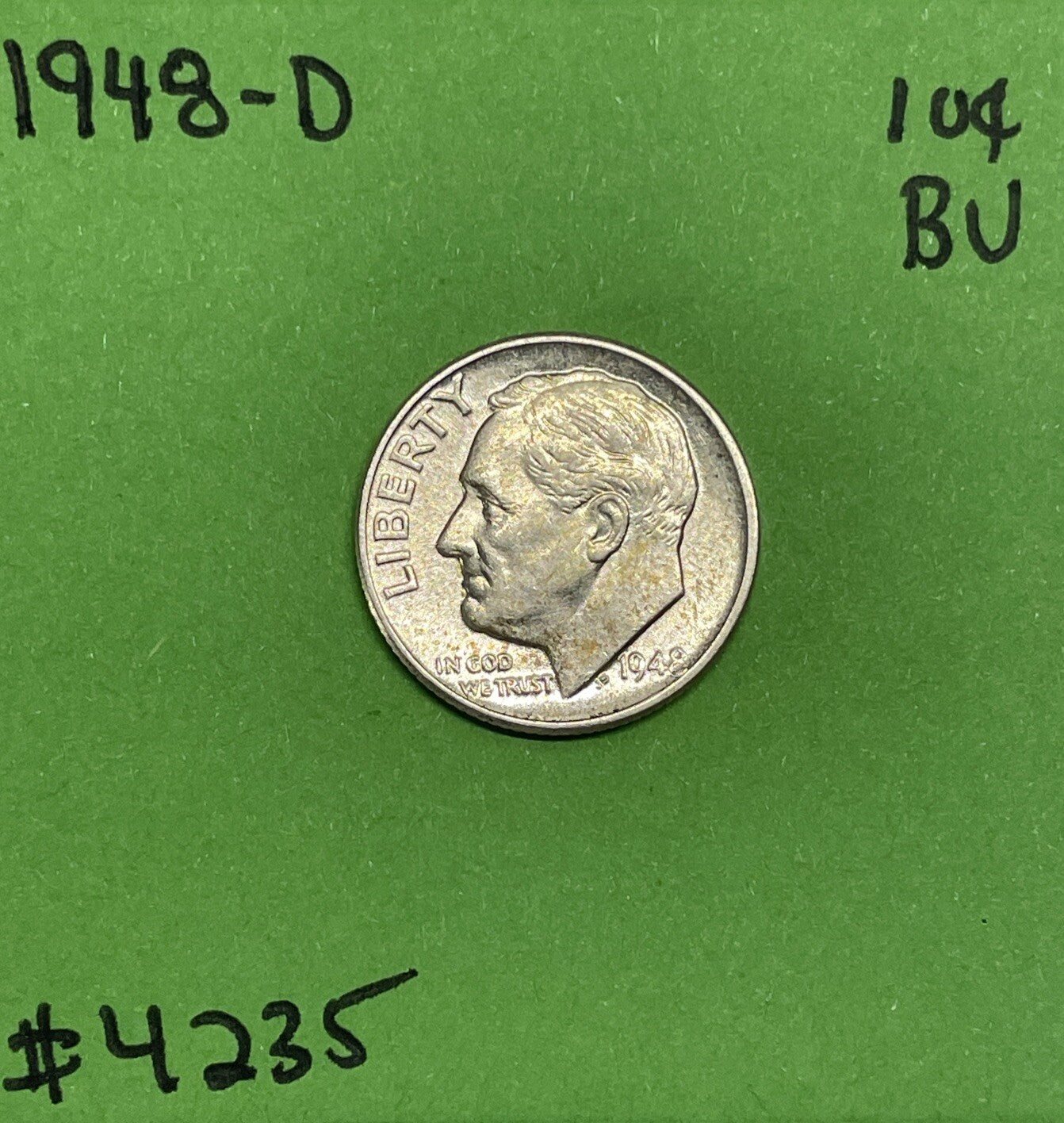 1948 D Roosevelt Dime BU Uncirculated Mint State 90% Silver 10c US Coin