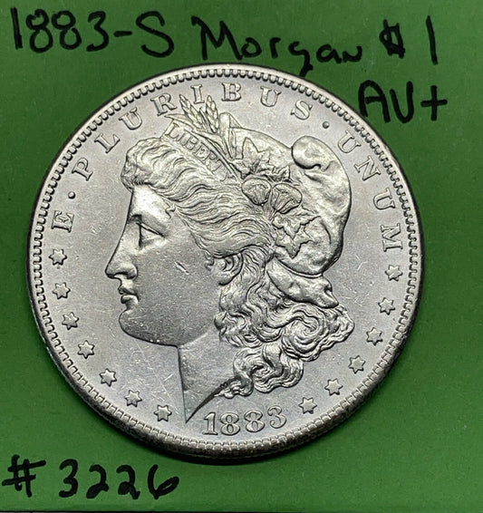 1883 S Morgan Dollar AU About Uncirculated 90% Silver Tough Date