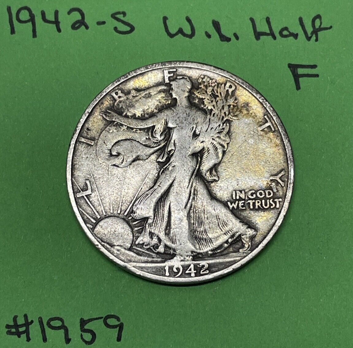 1942 S Walking Liberty Half Dollar 90% Silver 50c  Fine