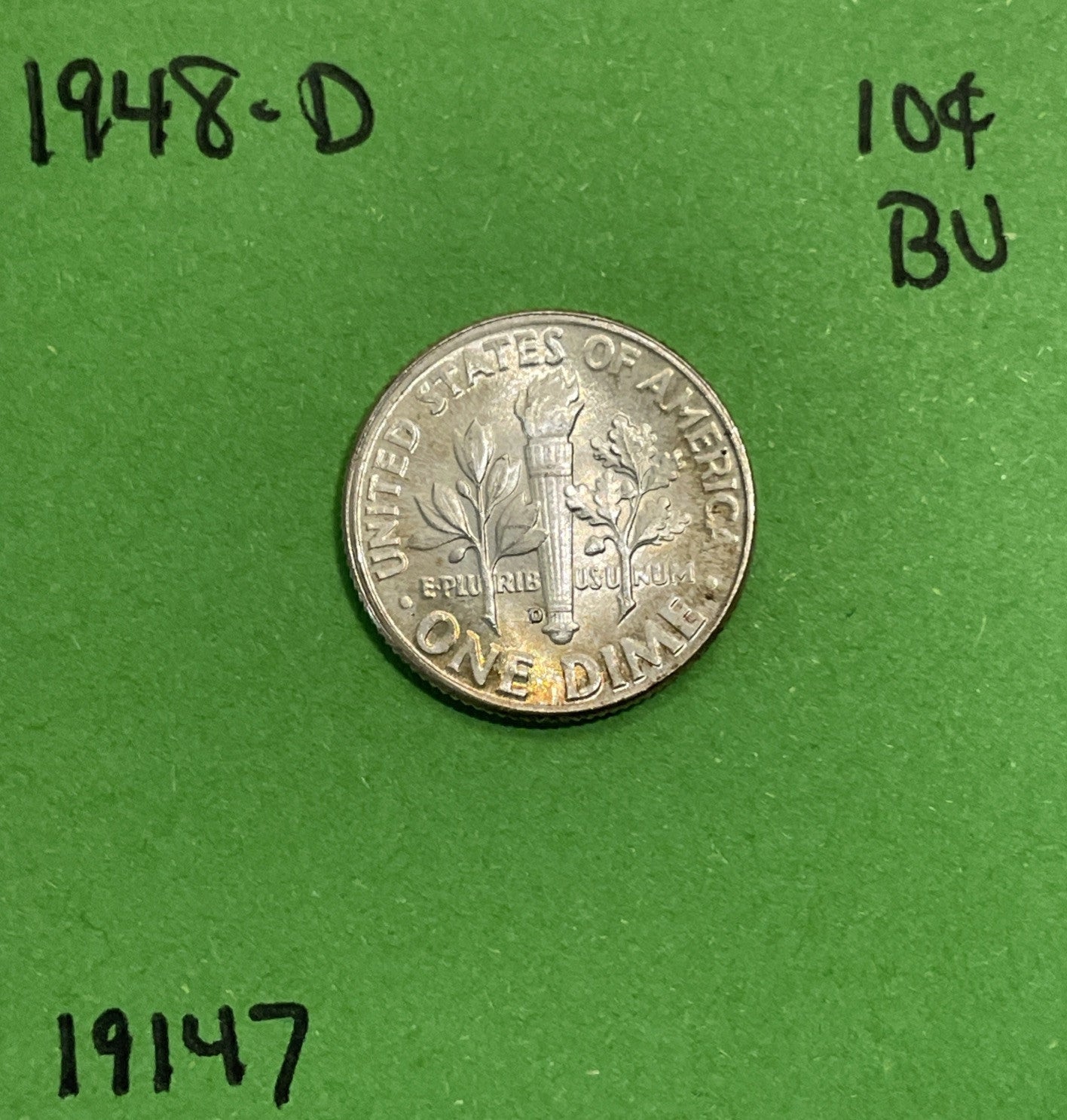 1948 D Roosevelt Dime BU Uncirculated Mint State 90% Silver 10c US Coin