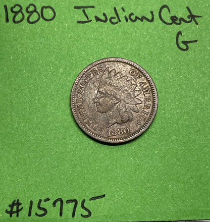 1880 Indian Head Cent / Penny 1c Good See Pics