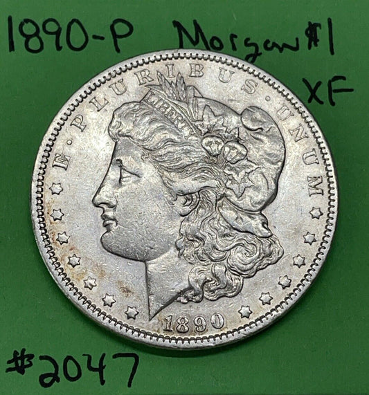 1890-P Morgan Silver Dollar $1 XF EF Extremely Fine 90% Silver
