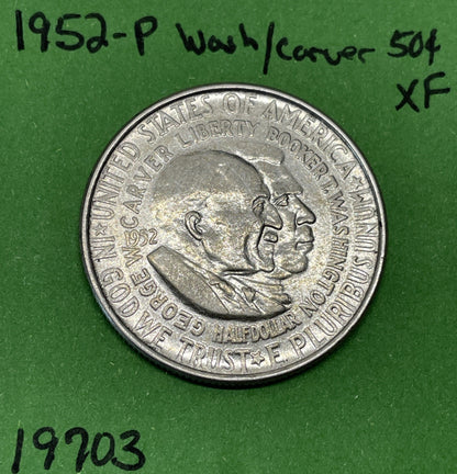 1952-P Washington-Carver Classic Commemorative Half Dollar  Xf Extra Fine
