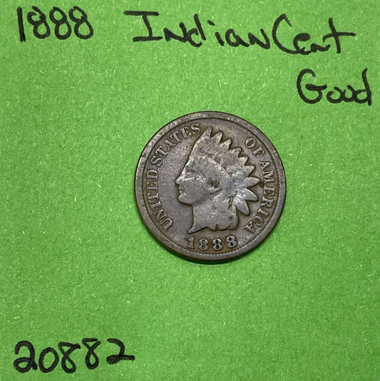 1888 Indian Head Cent / Penny 1c GD Good