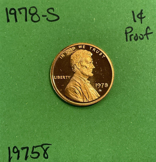 1978 S Lincoln Memorial Cent / Penny 1c Proof