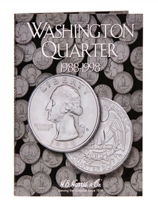 H E HARRIS 2691 Coin Folder Washington Quarter 25 Cent #4 1988-1998  Book/Album